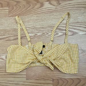 Yellow and white gingham bandeau